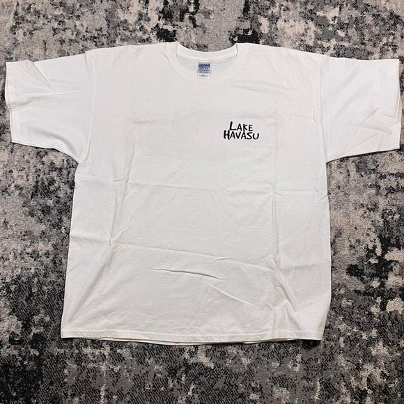 Vintage 90s Lake Havasu Gildan Heavyweight‎ T-shirt Hot Water Backhit Graphic - Picture 1 of 6
